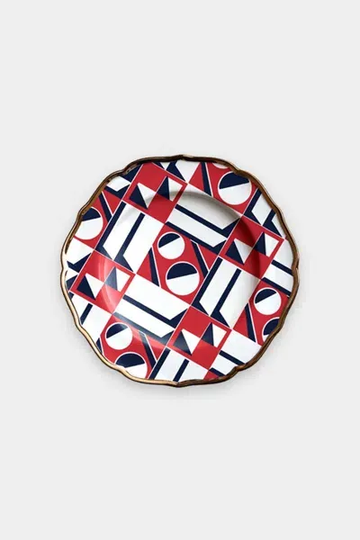 La Doublej Housewives Dessert Plate In Geometrico In Multi