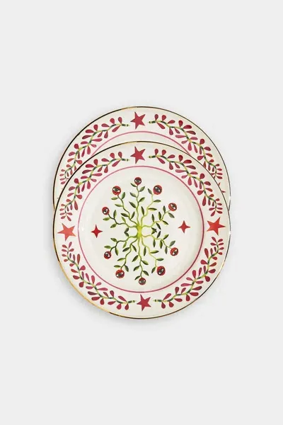 La Doublej Housewives Dessert Plate Set Of 2 In Eye Vines In Multi