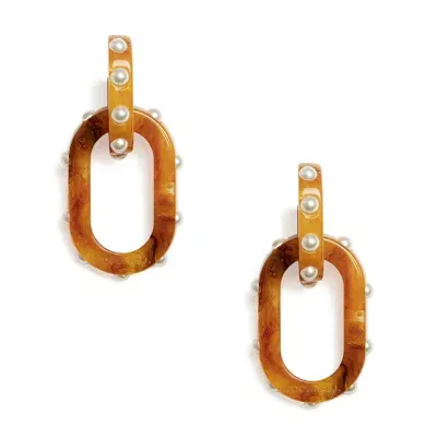 La Doublej Nefertiti Double Earrings In Solid Rust