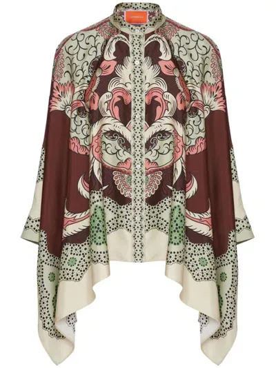 La Doublej Long-sleeve Silk Foulard Shirt In Portal Placèe