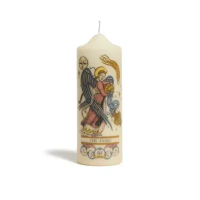 La Doublej Printed Pillar Candle In Multi