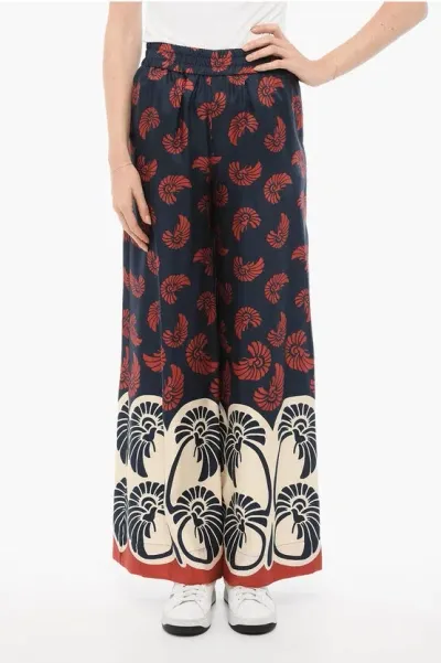 La Doublej Floral-print Palazzo Trousers In Multicolour