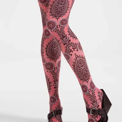 La Doublej Printed Tights In Oltrarno Pink