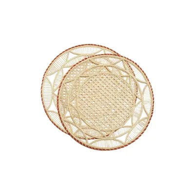 La Doublej Raffia Placemats Set Of 2 In Sol Brick