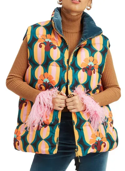 La Doublej Reversible Puffer Vest In Multi