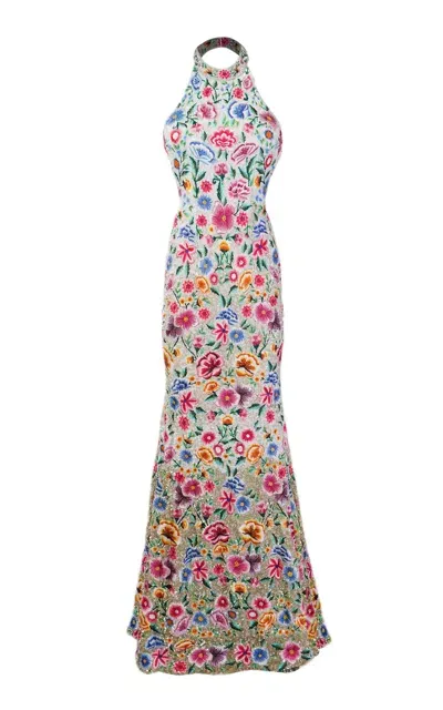 La Fuori Seraphina Opal Blossom Gown In Multi