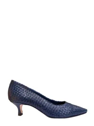 La Rose Carol Woven Pumps In Azulon