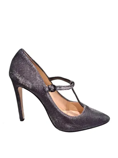 La Rose Lurex Pointed Pumps In Silver