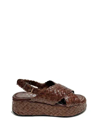 La Rose Maui Platform Wooden Sandal In Caoba