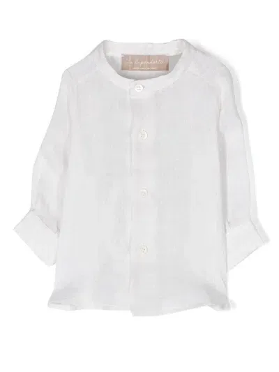 La Stupenderia Kids' Long-sleeve Linen Shirt In Neutrals