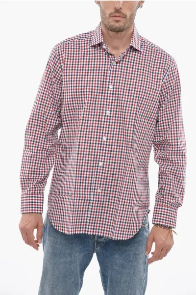 Laboratorio Del Carmine Spread Collar Check Shirt In Pink