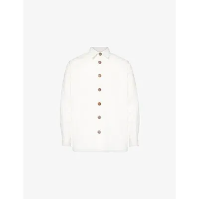 Labrum London Monogram-jacquard Button-up Shirt In White