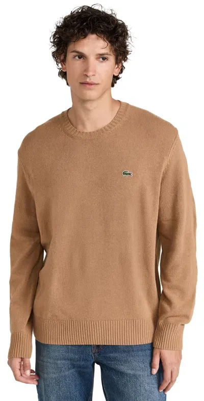 Lacoste Classic Fit Wool Sweater Brown-six