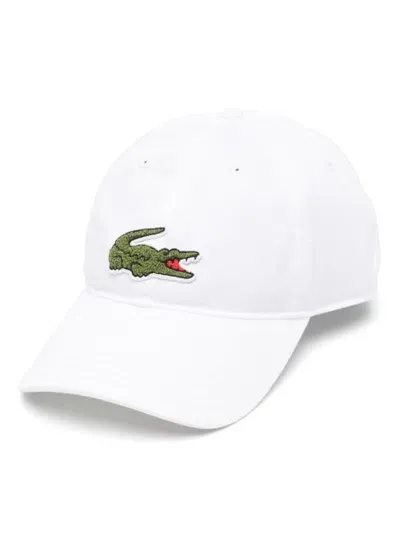 Lacoste Crocodile-patch Twill Cap In White