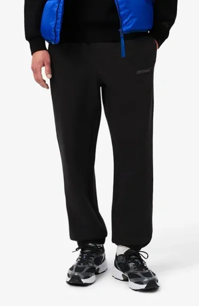 Lacoste Double Face Organic Cotton Blend Piqué Sweatpants In Black