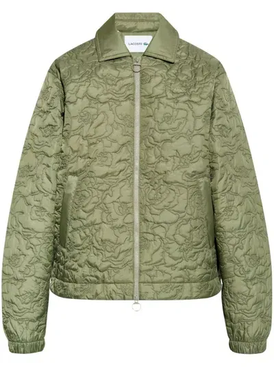 Lacoste Women's Quilted Floral Jacket - 32 In Green