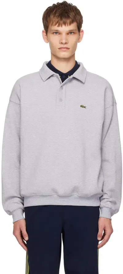 Lacoste Gray Loose Fit Sweatshirt In Silver Chine