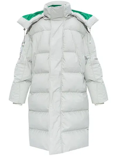 Lacoste Hooded Padded Coat In White