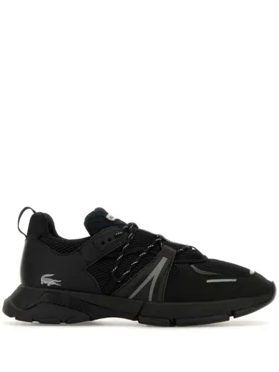 Lacoste Panelled Lace-up Fastening Sneakers In Black