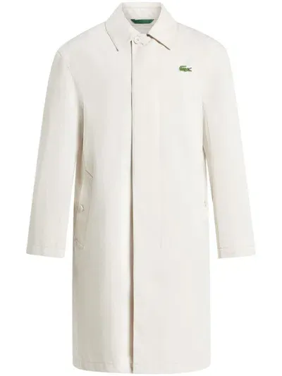 Lacoste Lightweight Showerproof Trench Coat In Neutrals