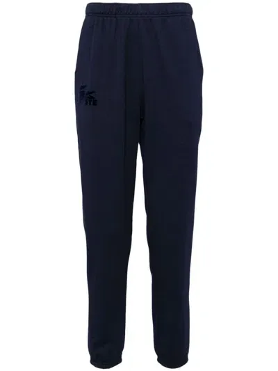 Lacoste Logo-appliqué Track Pants In Blue