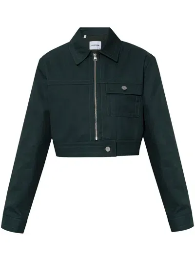 Lacoste Logo-embroidered Jacket In Green