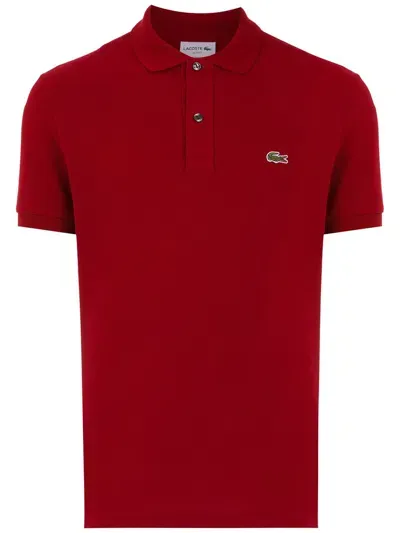 Lacoste Logo Patch Polo Shirt In Red