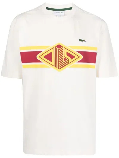 Lacoste Logo-print Crew-neck T-shirt In White