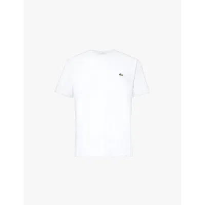 Lacoste Logo-tape Jersey T-shirt In White