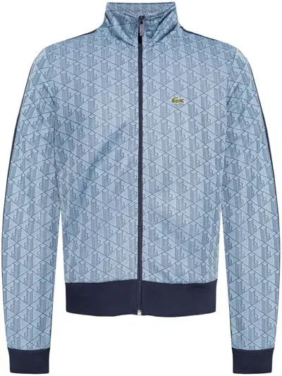 Lacoste Monogram-pattern Jacket In Blue