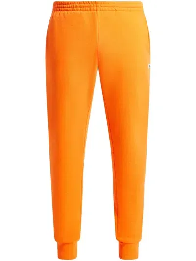 Lacoste Organic-cotton Fleece Track Pants In Orange