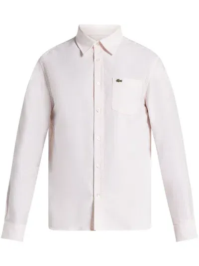 Lacoste Logo-appliqué Cotton Shirt In Pink