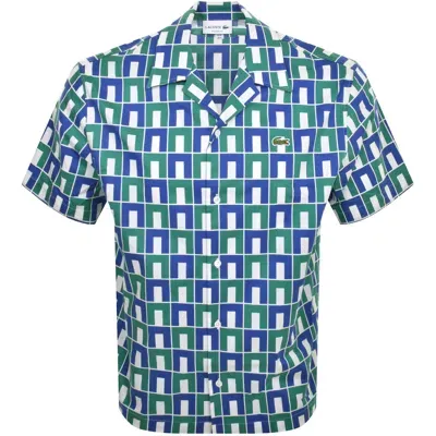 Lacoste Patterned Short Sleeved Shirt White