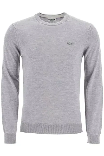 Lacoste Pullover Girocollo In Lana In Grey