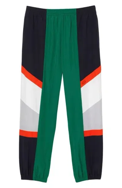 Lacoste Relaxed Fit Colorblock Joggers In Green