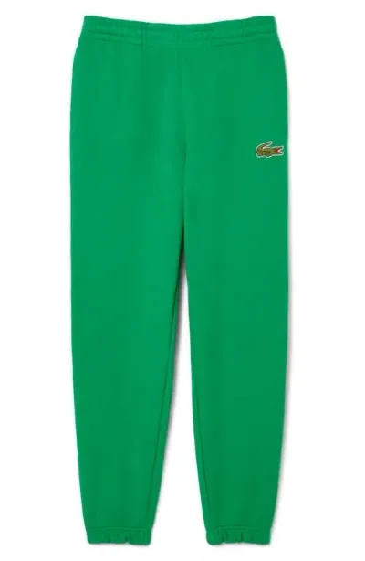 Lacoste Relaxed Fit Cotton Sweatpants In Fluorine Green