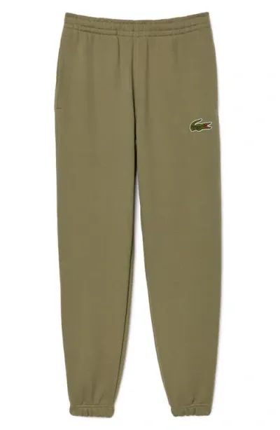 Lacoste Relaxed Fit Cotton Sweatpants In Khaki