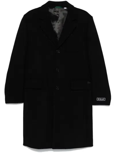 Lacoste Single-breasted Coat In Black