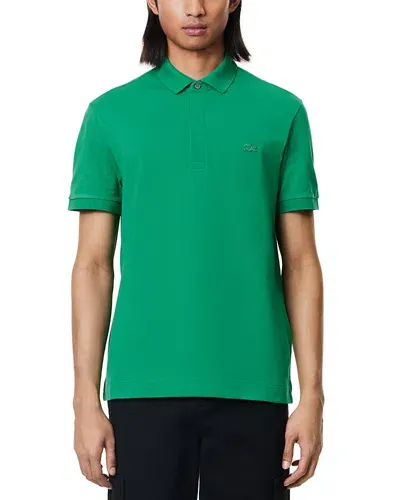 Lacoste Stretch Cotton Paris Regular Fit Polo Shirt In Green