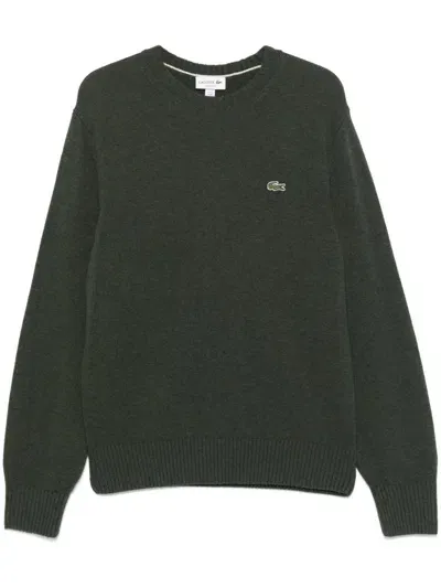 Lacoste Wool Crew-neck Sweater In Grün