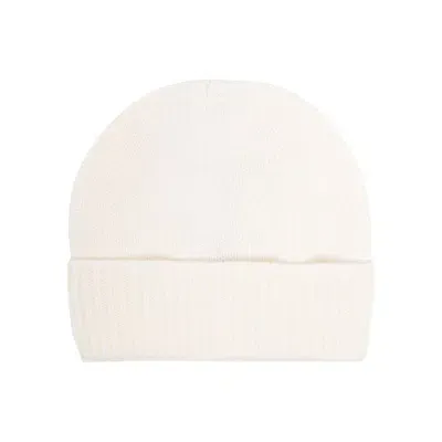 Lady Anne Ribbed-knit Cashmere Beanie In White