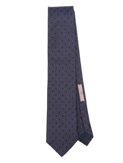 Lady Anne Patterned-jacquard Tie In Blue