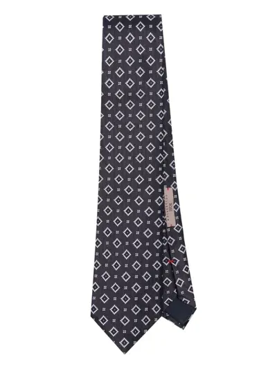 Lady Anne Patterned-jacquard Tie In Blue