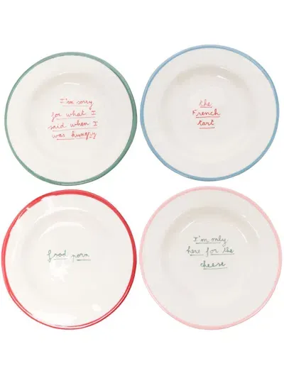 Laetitia Rouget X Browns Printed Stonewear Plates Set In Multicolour