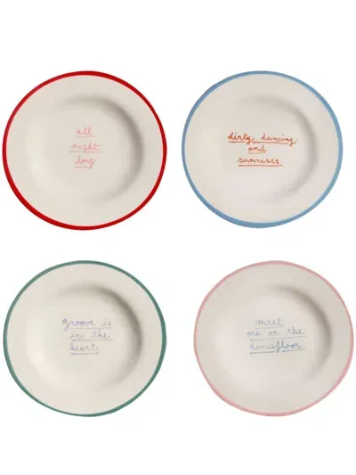 Laetitia Rouget X Browns I Put A Spell On You Porcelain Dessert Plates (set Of Four) In White