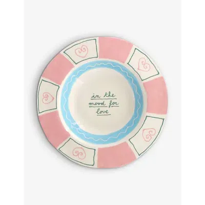 Laetitia Rouget In The Mood For Love Hand-painted Stoneware Dinner Plate 26cm In Pink