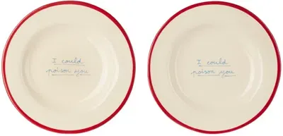 Laetitia Rouget White & Red 'i Could Poison You' Dessert Plate Set