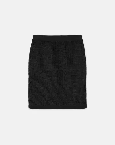 Lafayette 148 Organic Cotton Block Mesh Stitch Skirt In Black