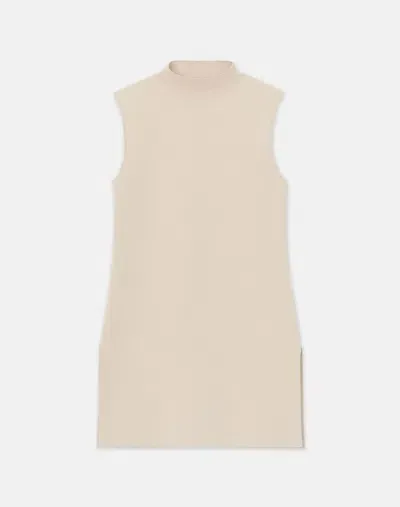 Lafayette 148 Responsible Matte Crepe Mockneck Tunic In Plaster