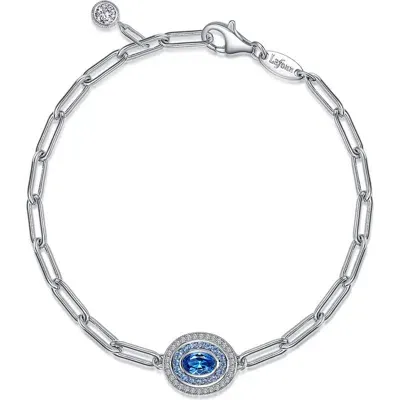 Lafonn Blue Topaz & Simulated Diamond Oval Pendant Bracelet